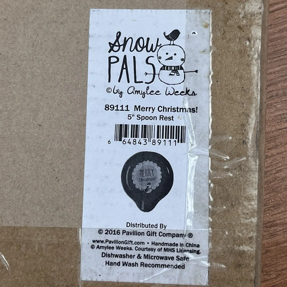 Snow Pals by Amylee Weeks Christmas Spoonrest with Bird 5